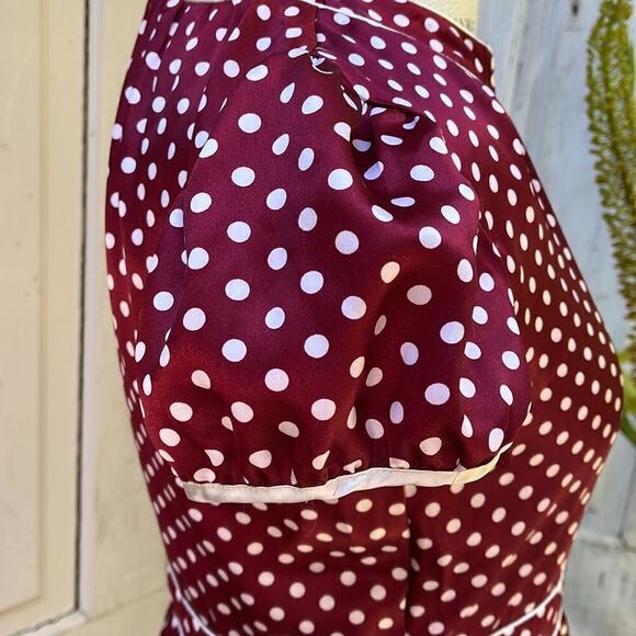 FIRE LOS ANGLES BURGUNDY POLKA DOT DRESS. Size M - Picture 5 of 6